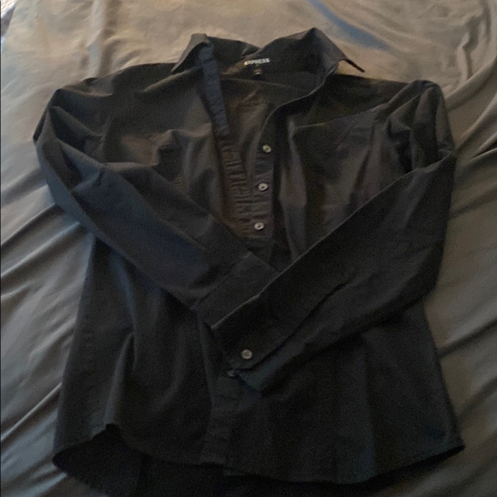 Express xsmall black button down shirt